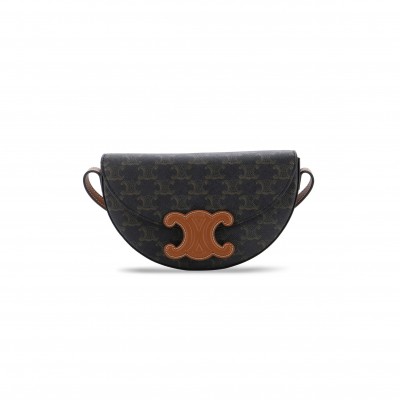 CELINE SHOULDER BAG IN BESACE TRIOMPHE FULL LEATHER 111233DU3.04LV (23*13.5*6cm)